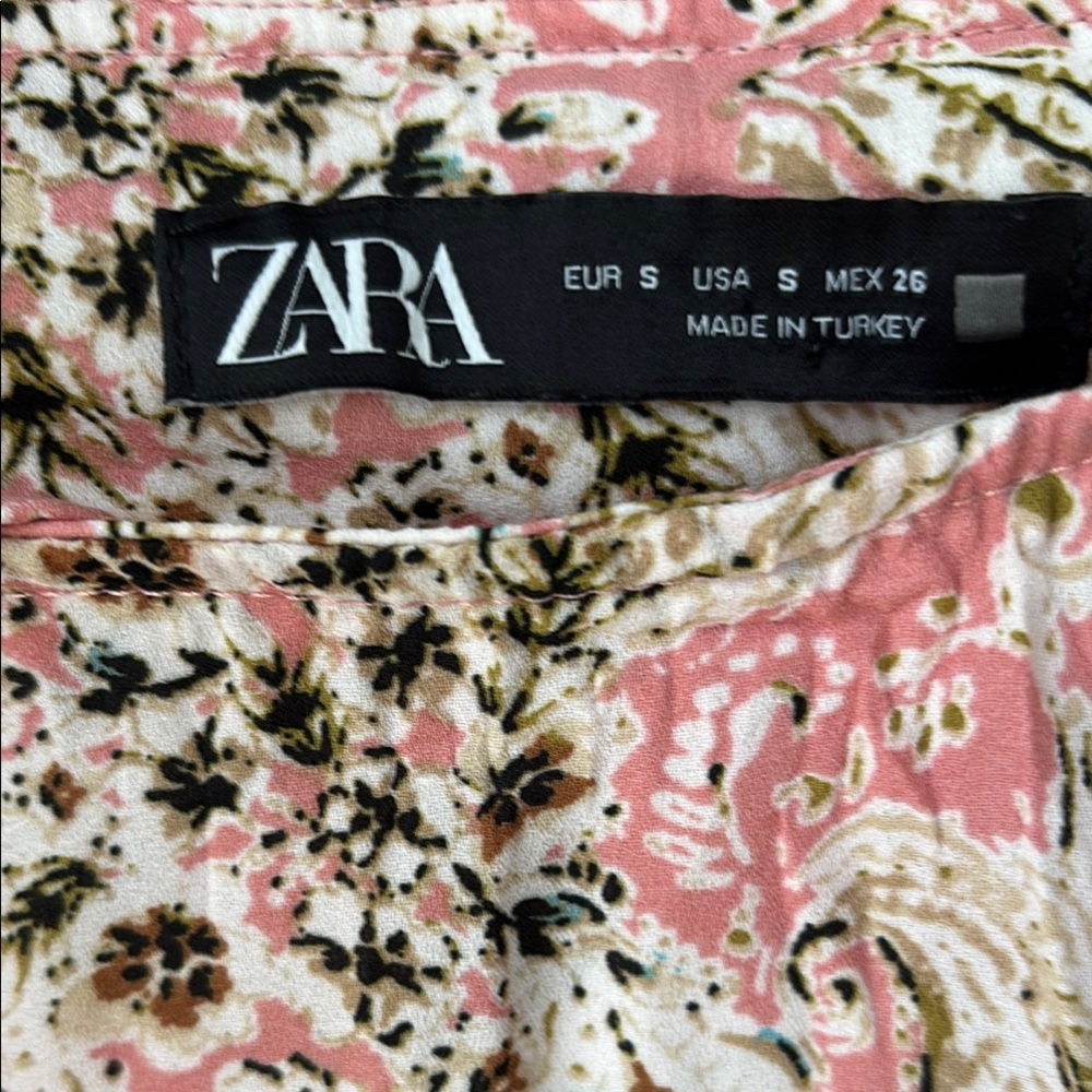 Zara Vibrant White and Orange Midi Skirt Size S - Picture 2 of 8